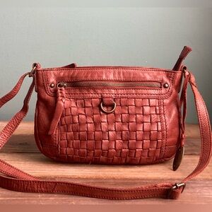 Born Woven Leather Crossbody Bag